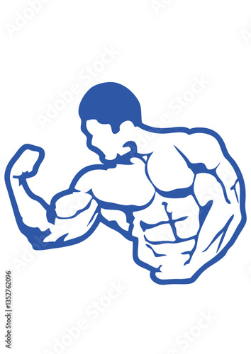 Bodybuilding corps logo club dessin musculation fitness body muscu