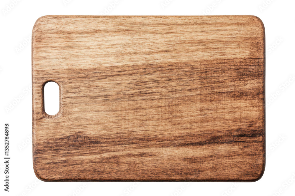 Large wooden cutting board with handle on white background, cut out Large wooden cutting board with handle on white background, cut out
