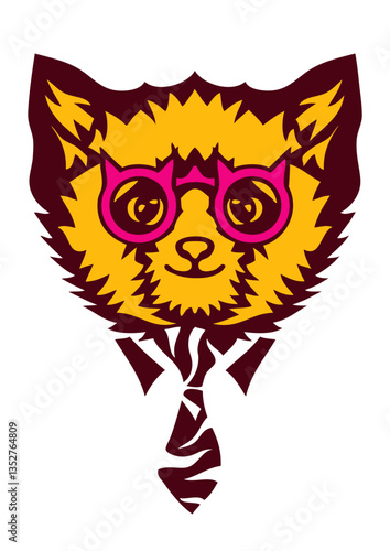 lunette chat cravate 