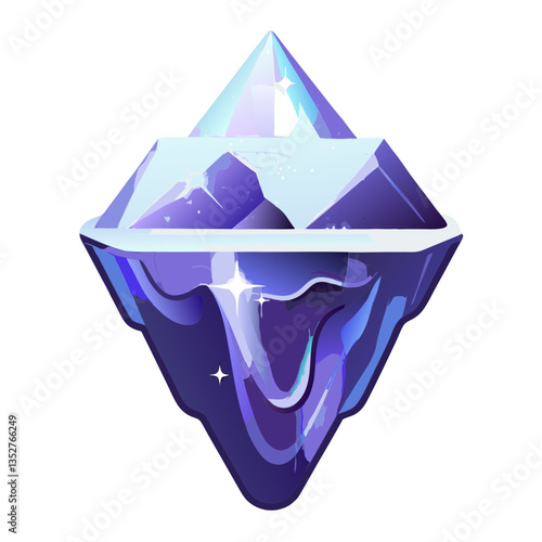 Sparkling jewel of amethyst with facets. The stone has an intense purple color and shines brightly, suggesting inner beauty and rare value.