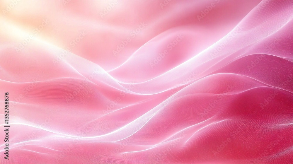 Obraz premium Abstract Pink Wave Background Soft Pastel Hues Elegant Swirling Design Digital Art