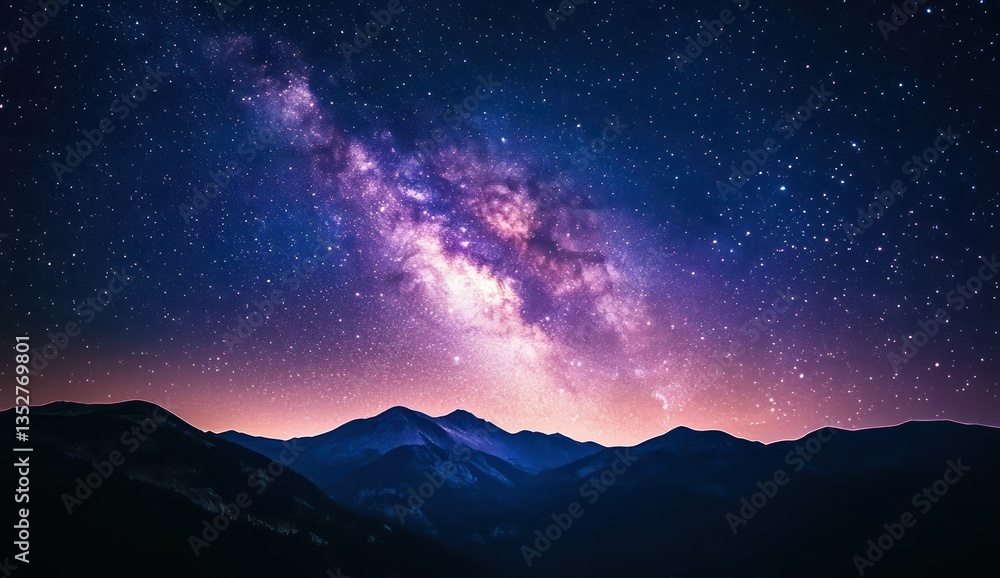 Fototapeta premium Milky Way over Mountain Range. (1)