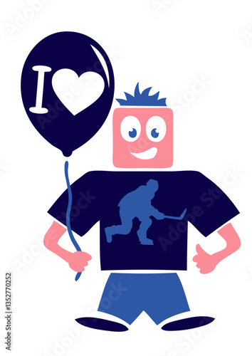 Photography hockey love personnage rigolo smiley coeur baudruche