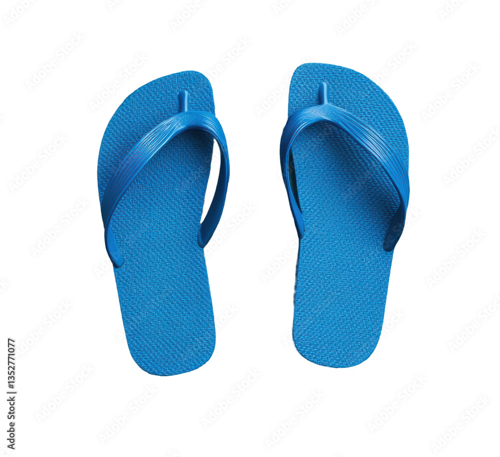 Blue rubber flip-flops on black background, cut out Blue rubber flip-flops on black background, cut out