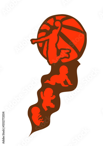 evolution basketball joueur bebe vie joueur dunk