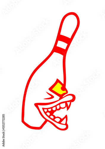 quille bowling face cartoon gueule feroce