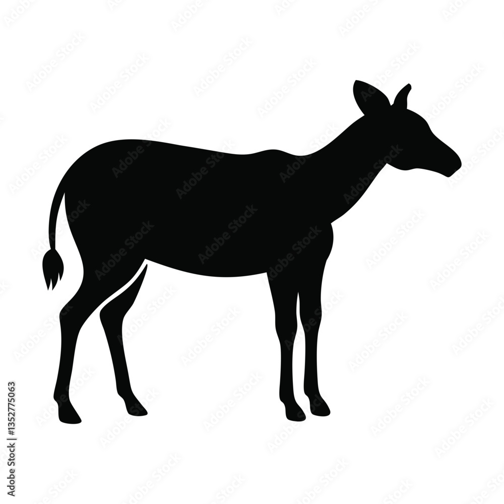 black silhouette of an okapi standing gracefully – ideal for wildlife illustrations, educational content, eco-conscious branding, and nature-themed designs.
black silhouette of an okapi standing gracefully – ideal for wildlife illustrations, educational content, eco-conscious branding, and nature-themed designs.