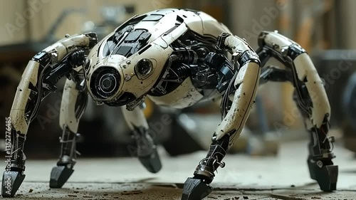 Cyberpunk Spider Robot: A futuristic mechanical arachnid