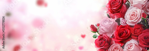 Valentine's Day red and pink roses background