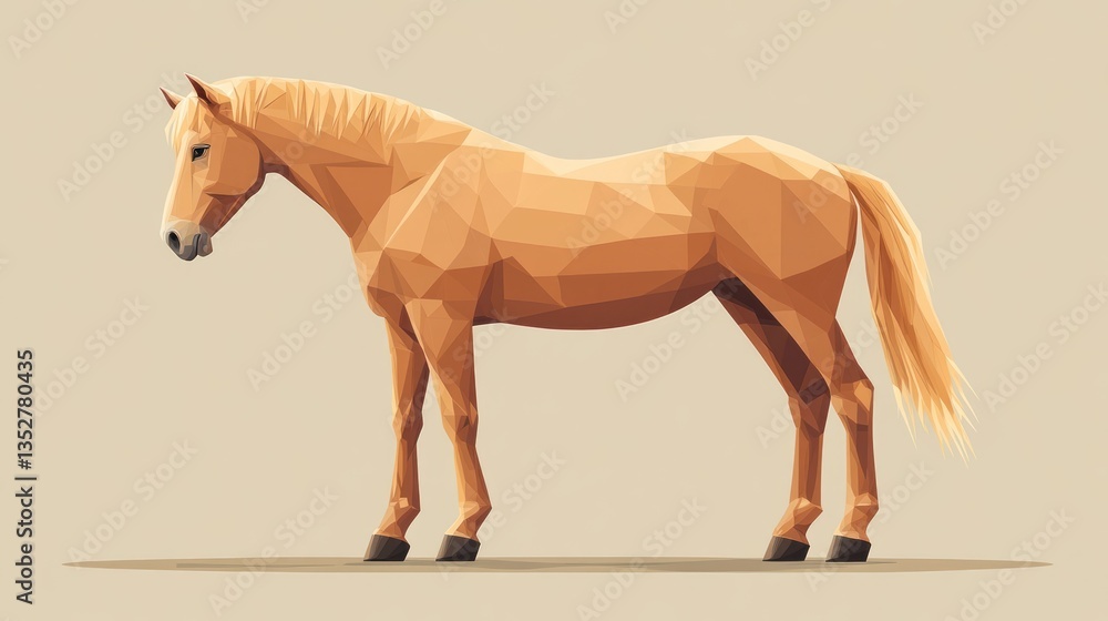 Obraz premium Geometric Horse Illustration Low Poly Artwork Featuring a Detailed Equine Design with Modern A