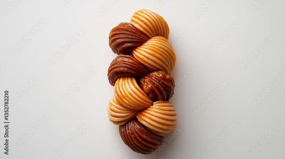 Artisan caramel pastry arrangement showcasing intricate layers and textures Artisan caramel pastry arrangement showcasing intricate layers and textures