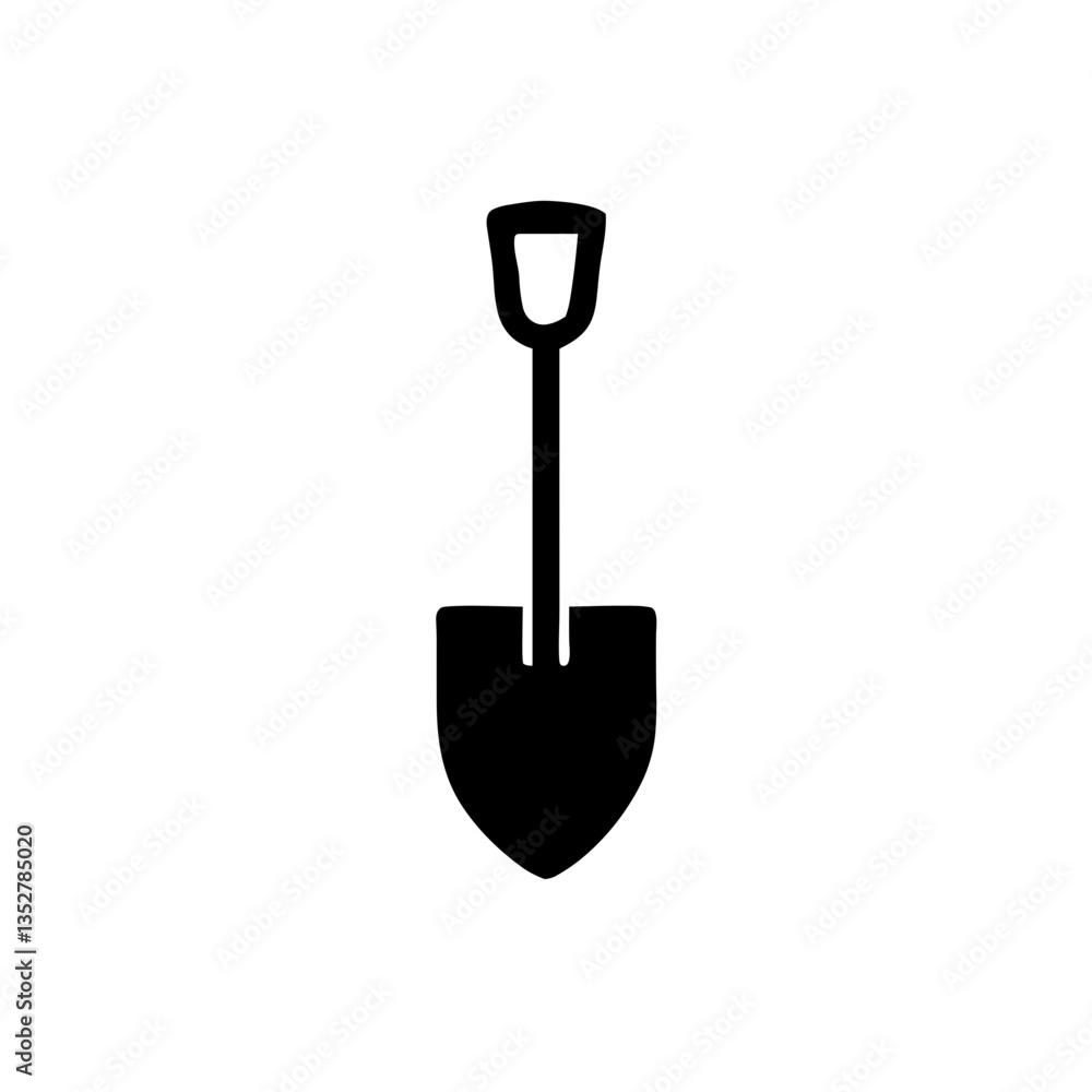 Simple Black Spade Icon on White Background Simple Black Spade Icon on White Background