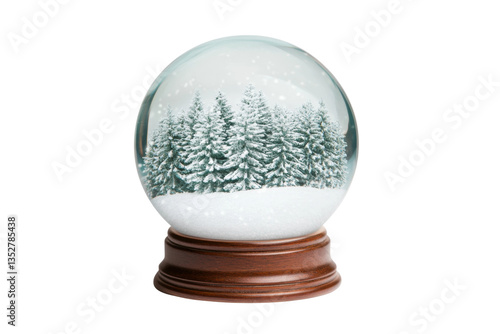 Wallpaper Mural Winter wonderland snow globe with pine trees and falling snowflakes, cut out Torontodigital.ca