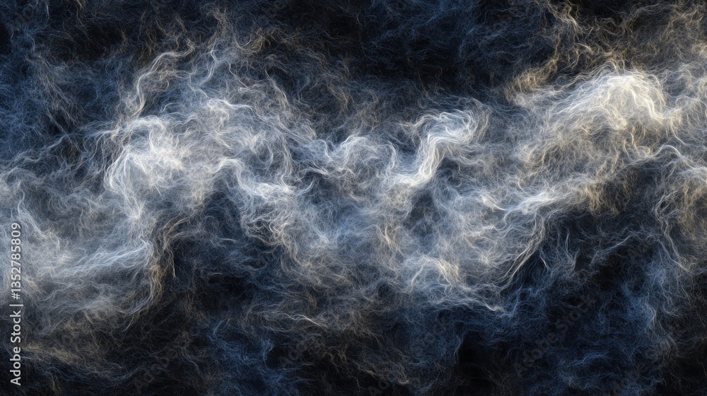 Fototapeta premium Abstract Whirlwind of Textured Fibers A Dynamic Blend of Curly Strands in Soft Hues for Artist