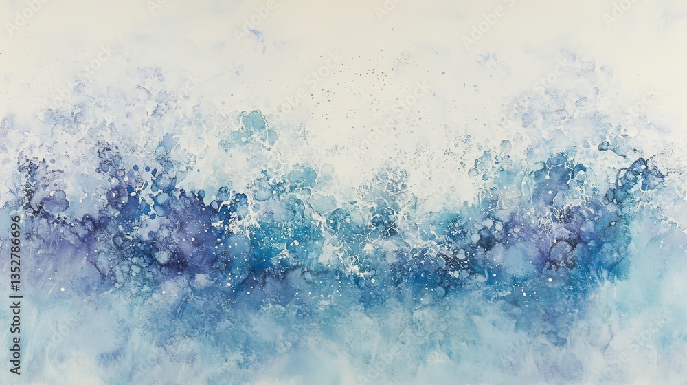 Obraz premium Dynamic ocean waves painting watercolor artwork abstract design serene environment