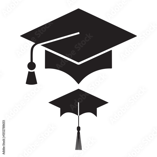 degree cap vector silhouette art icon