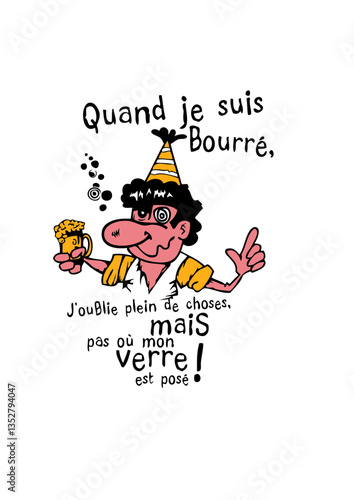 oublie pas ou mon verre est pose bourre humour alcool apero