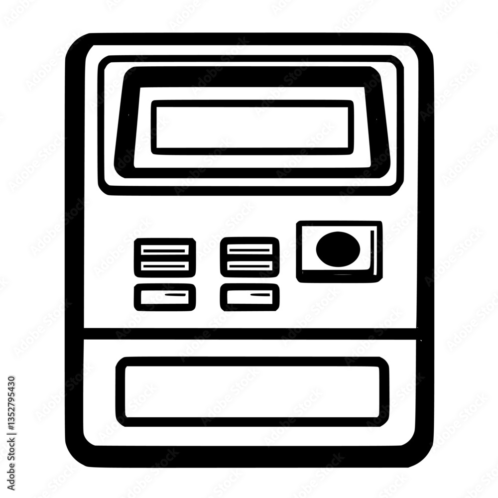 Banking machine located in a public area used for various financial transactions Banking machine located in a public area used for various financial transactions