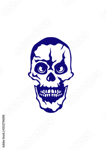 Tete de mort oeil mechant crane dessin