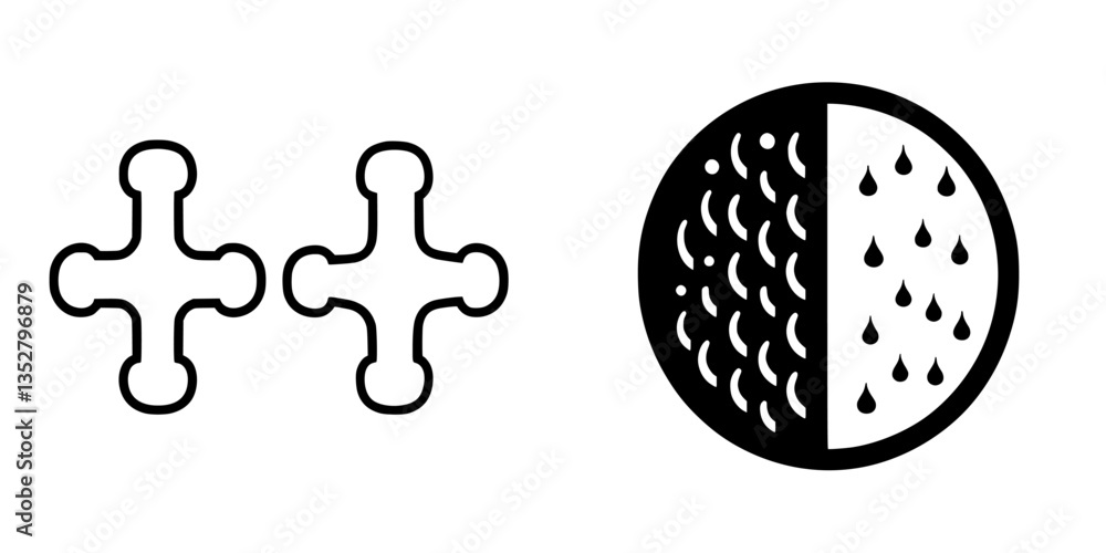 Symbols representing dry and wet conditions for weather information in outdoor activities Symbols representing dry and wet conditions for weather information in outdoor activities