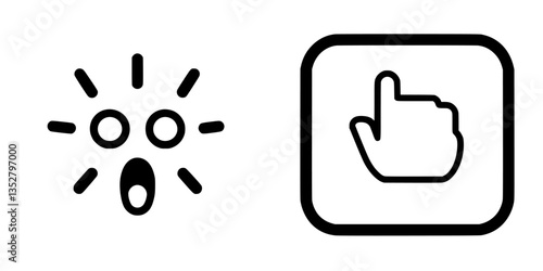Exciting expressions and gestures represent surprise and attention in digital communication