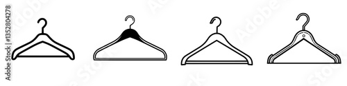 Different styles of clothes hangers for organizing and displaying garments in a creative way