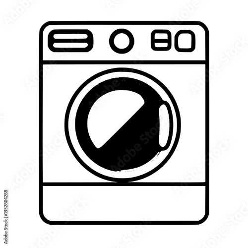 Washing machine with circular door designed for modern laundry needs in a bright home setting