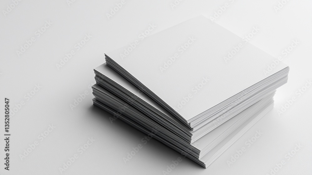Stack of blank square papers on white background. Stack of blank square papers on white background.