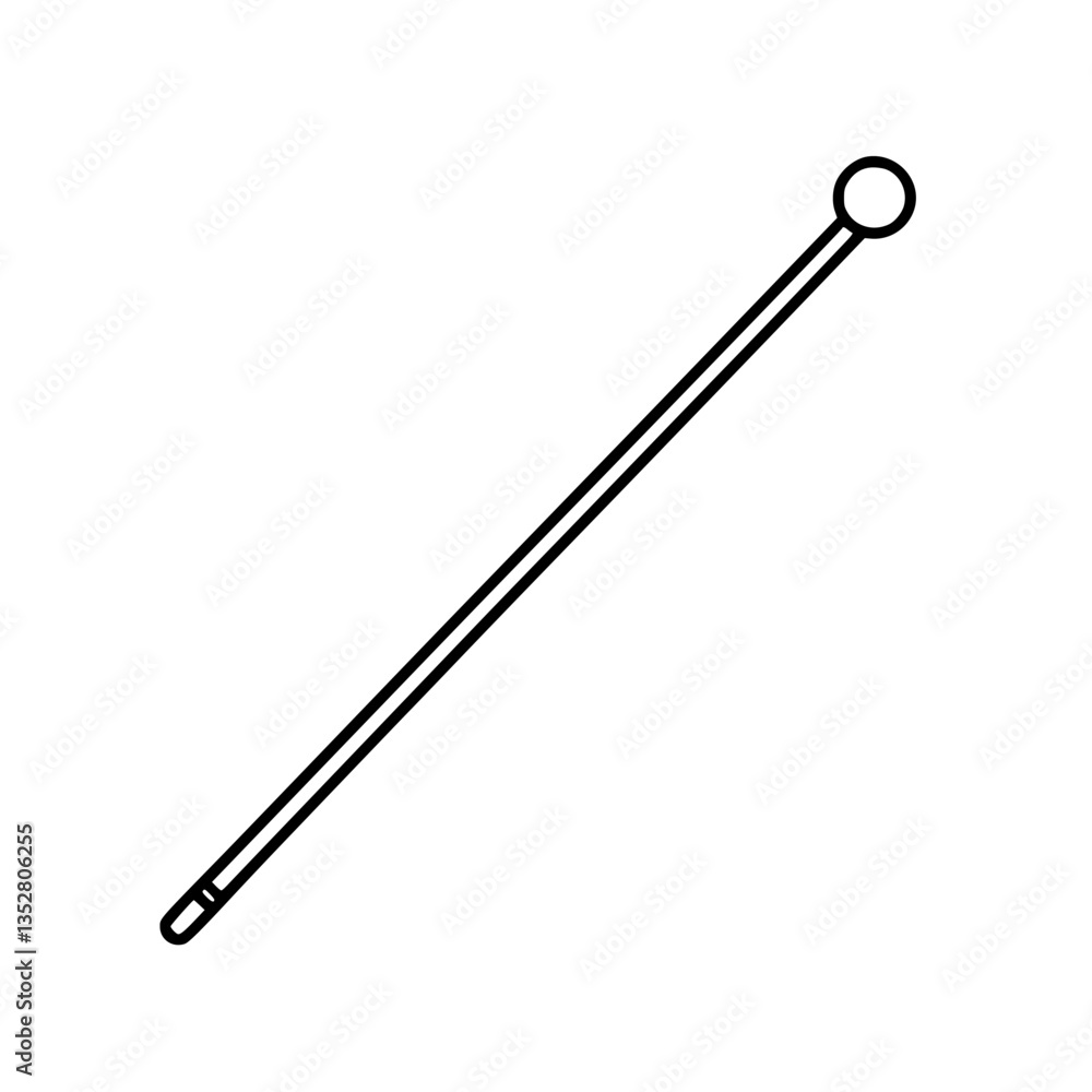 Simple metal stick with circular end for crafting or tool use shown against a plain background Simple metal stick with circular end for crafting or tool use shown against a plain background