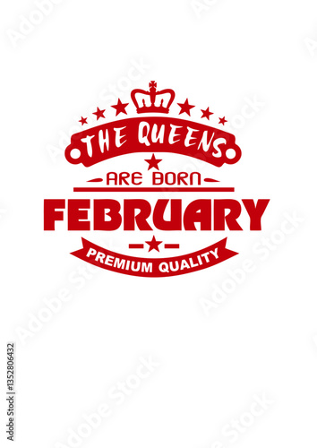 february born queens crown logo anniversaire