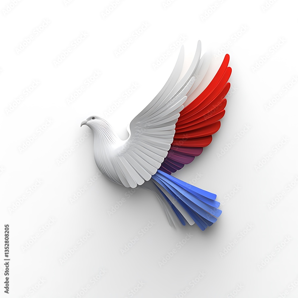 Fototapeta premium Abstract Colorful Dove of Peace in Flight