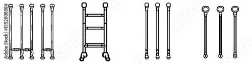 Collection of various ladder designs displayed side by side for comparison and selection purposes
