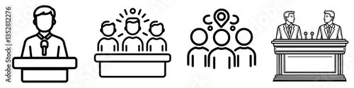 Public speaking event showcasing a speaker, audience engagement, and a panel discussion setting