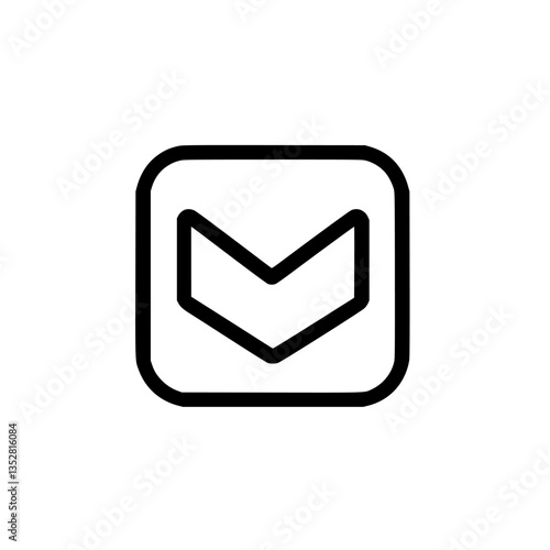 Free Download Icon showing downward arrow in a rounded square, often used in digital interfaces for navigation and actions - GFXLoad