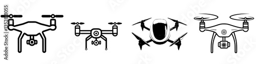 Different types of drones designed for various aerial photography and videography applications in modern technology