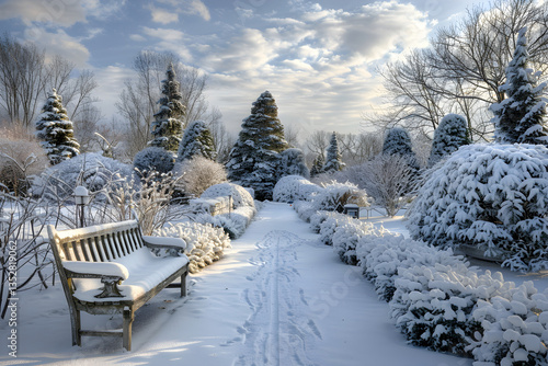 Wintry Magic: An enchanting look into the serene beauty of a winter garden