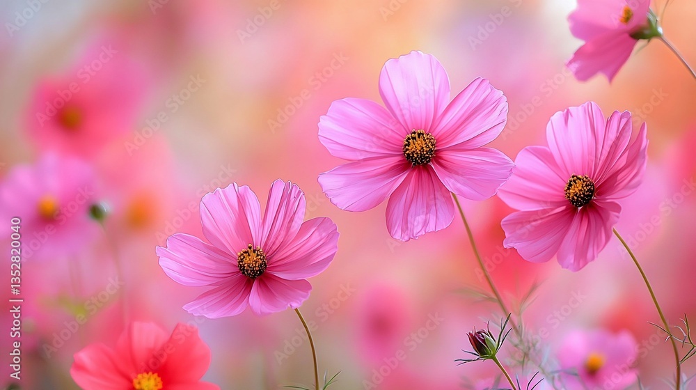 Pink Cosmos Flowers Soft Focus Nature Photography Pink Cosmos Flowers Soft Focus Nature Photography
