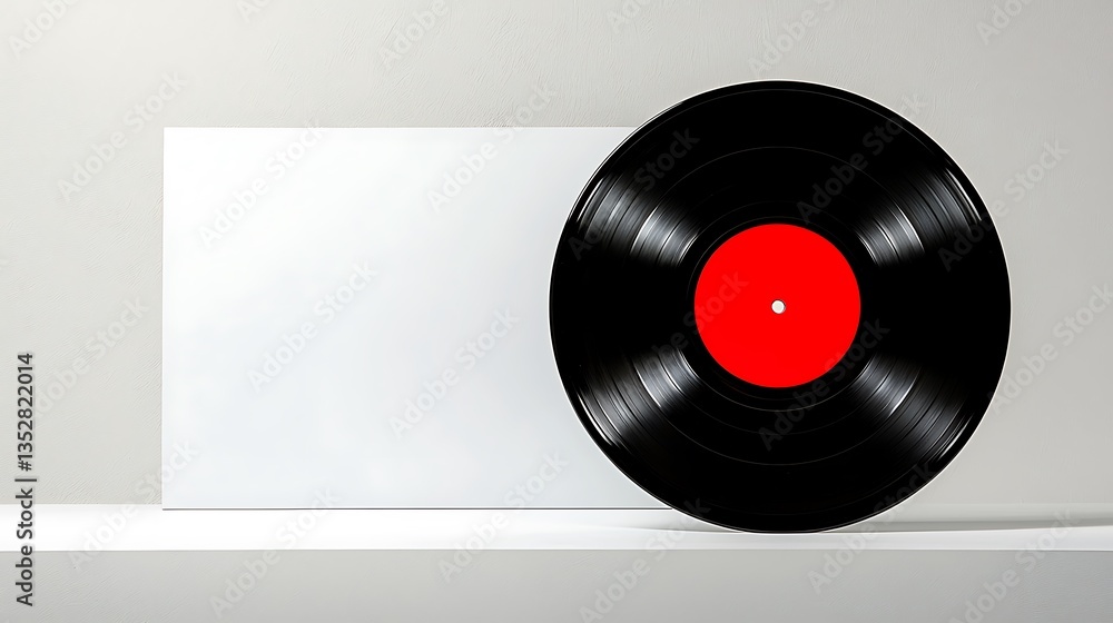 Obraz premium An LP on display with a cover, showcasing its circular form, against a neutral backdrop