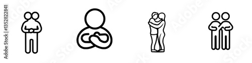 Illustrations of different styles of companionship and connection among people showcasing love, friendship, and unity among individuals