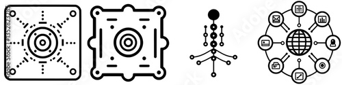 Abstract representations of data connections and network structures in modern technology