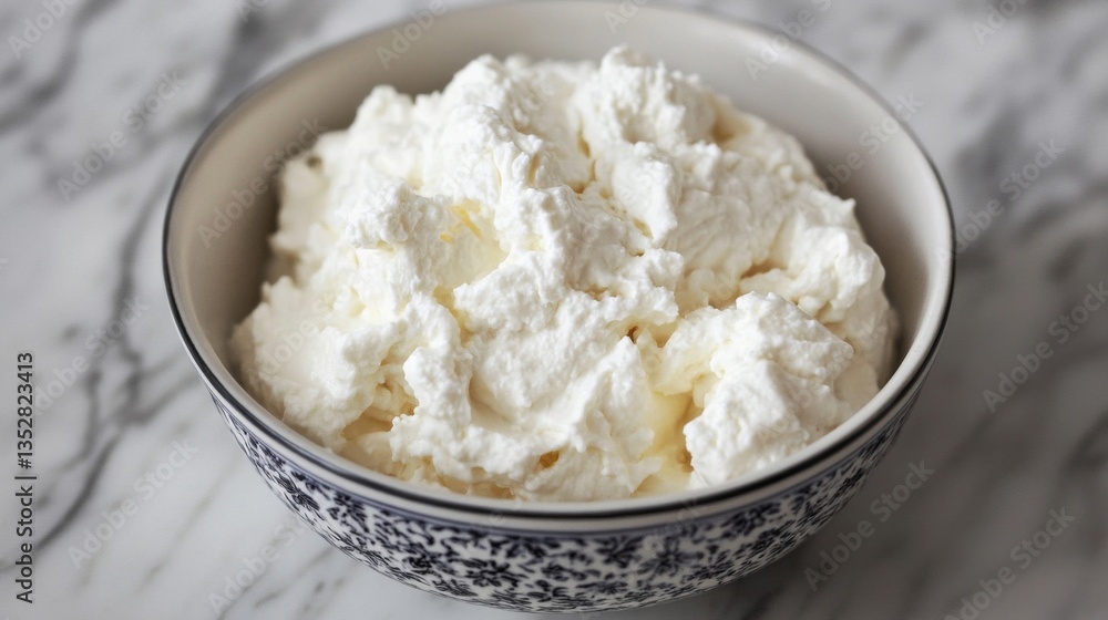 Close Up of Creamy White Cheese in a Bowl Close Up of Creamy White Cheese in a Bowl