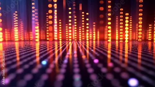 Wallpaper Mural Abstract digital data flow, glowing lines and dots.  Visual representation of technology and connectivity. Potential use in tech presentations or website backgrounds Torontodigital.ca