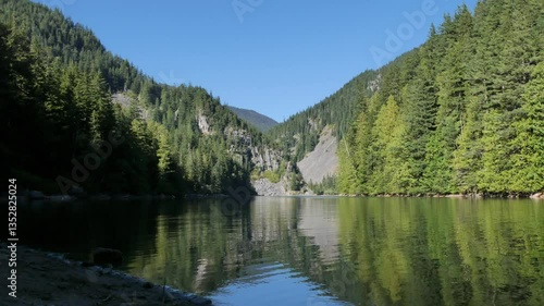 Lindeman Lake located in the Chilliwack Lake Provincial Park during a summer season in Chilliwack, British Columbia, Canada