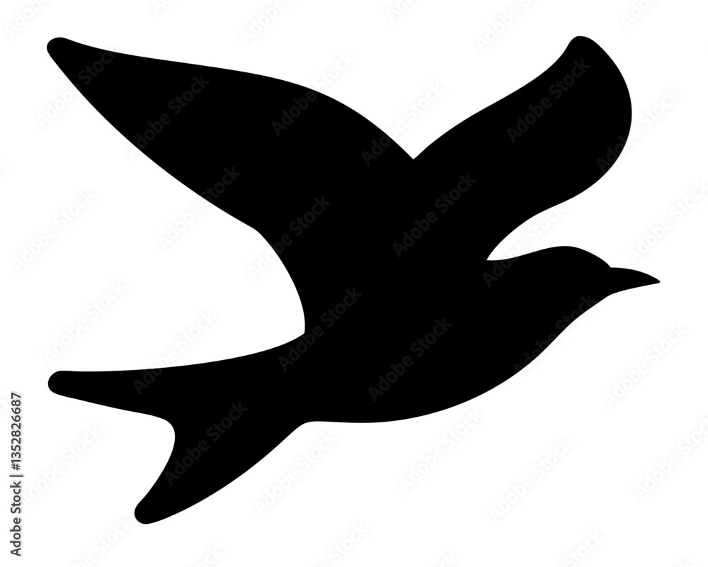 Silhouette of Freedom: A bold, simple silhouette of a bird in full flight against the sky. AI Generative Silhouette of Freedom: A bold, simple silhouette of a bird in full flight against the sky. AI Generative