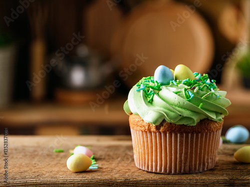 easter cake and eggs