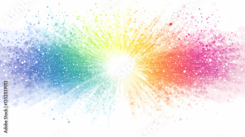 Colorful Abstract Burst with Radial Design and Light Rays