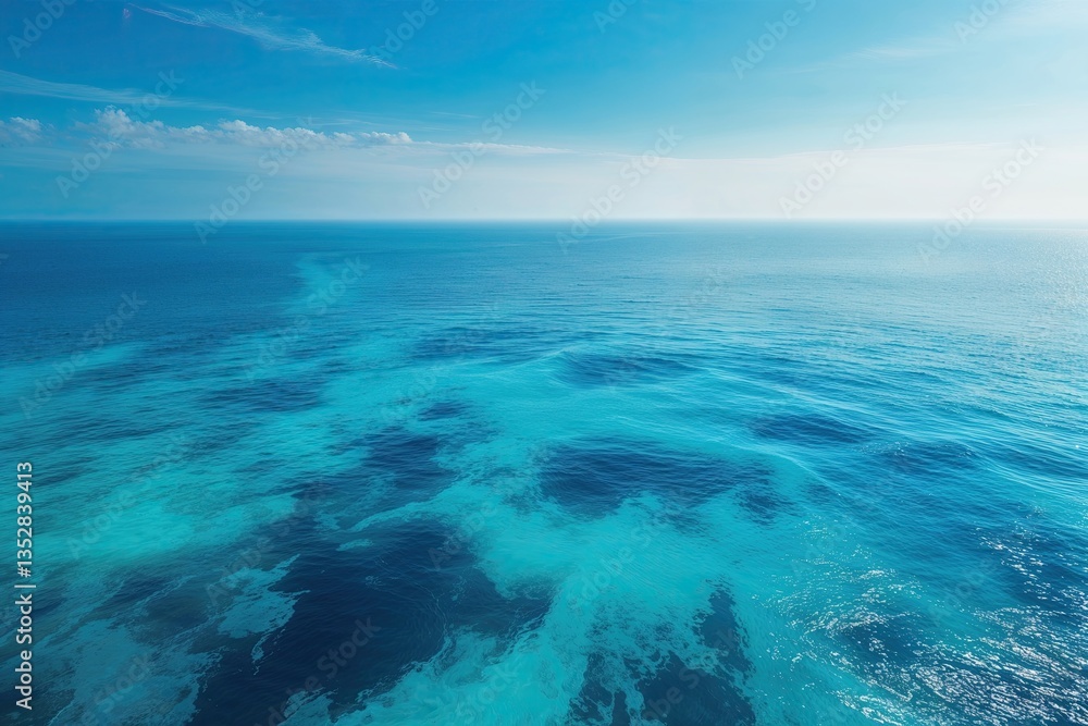 Obraz premium Tranquil Blue Ocean View with Soft Aqua Waters for Branding and Digital Use