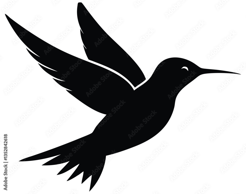 Obraz premium Elegant Hummingbird Silhouette A Stylish Vector Icon for Modern Design. vector illustration