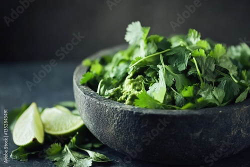 Zesty guacamole with lime and cilantro for a vibrant delight