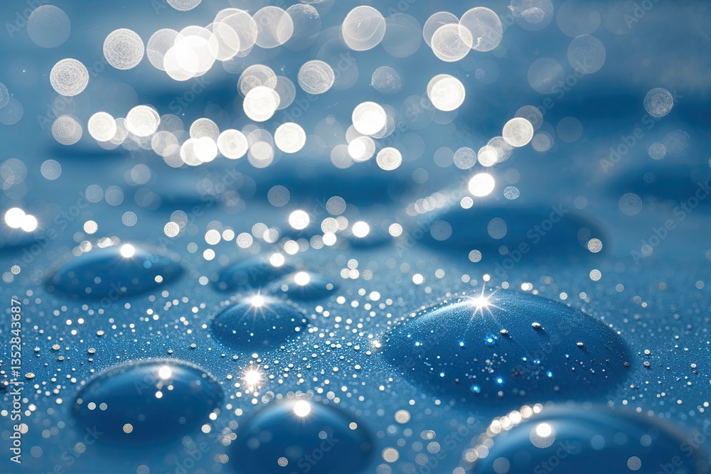 Shimmering Sky Blue Background with Sparkling Bokeh Highlights Shimmering Sky Blue Background with Sparkling Bokeh Highlights